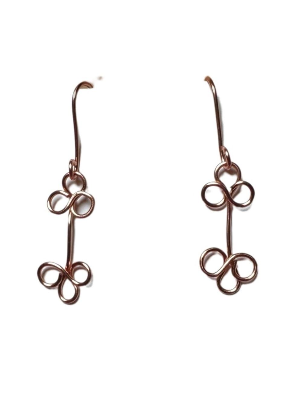 Copper earrings handmade dangle